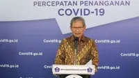 Juru Bicara Pemerintah untuk Penanganan COVID-19 di Indonesia, Achmad Yurianto saat konferensi pers Corona di Graha BNPB, Jakarta, Rabu (10/6/2020). (Dok Badan Nasional Penanggulangan Bencana/BNPB)