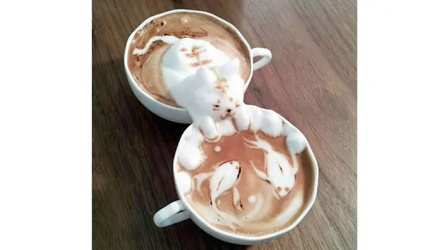 6 Bentuk Latte Art Ini Rumit, Tidak Tega Minumnya