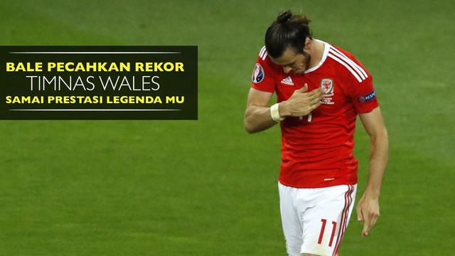 Gareth Bale mampu memecahkan rekor timnas Wales yang bertahan selama 58 tahun dan menyamai rekor Ruud van Nistelrooy