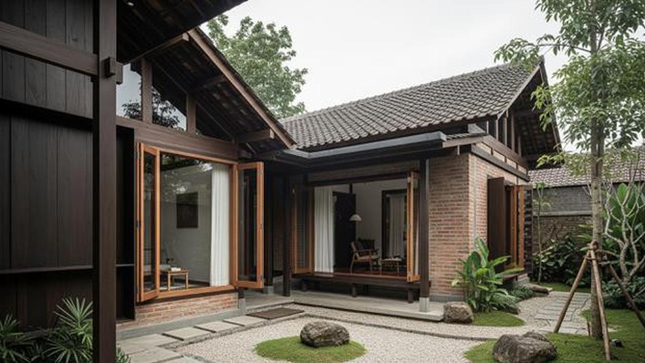 7 Desain Rumah Desa Nuansa Japandi Pakai Kayu dan Bata Ekspos, Lagi Tren di 2026