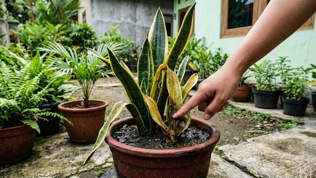 Tanda Lidah Mertua Stres Karena Terlalu Sering Disiram