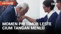 PM Timor Leste Xanana Gusmao Cium Tangan Menlu Retno Saat Berkunjung ke Istana Bogor