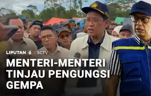Menteri-Menteri Tinjau Pengungsi Gempa