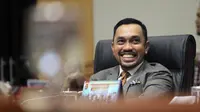 Wakil Ketua Komisi III DPR RI yang juga anggota di Badan Anggaran DPR RI dari Fraksi Partai Nasdem Ahmad Sahroni. (Liputan6.com/Putu Merta Surya Putra)