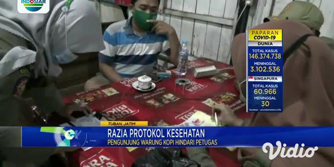 VIDEO: Petugas Gabungan Merazia Warung Kopi dan Kafe di Tuban