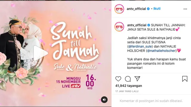 Pernikahan Sule dan Nathalie Holscher Disiarkan Langsung Televisi Swasta, Penggemar Serial India Kecewa