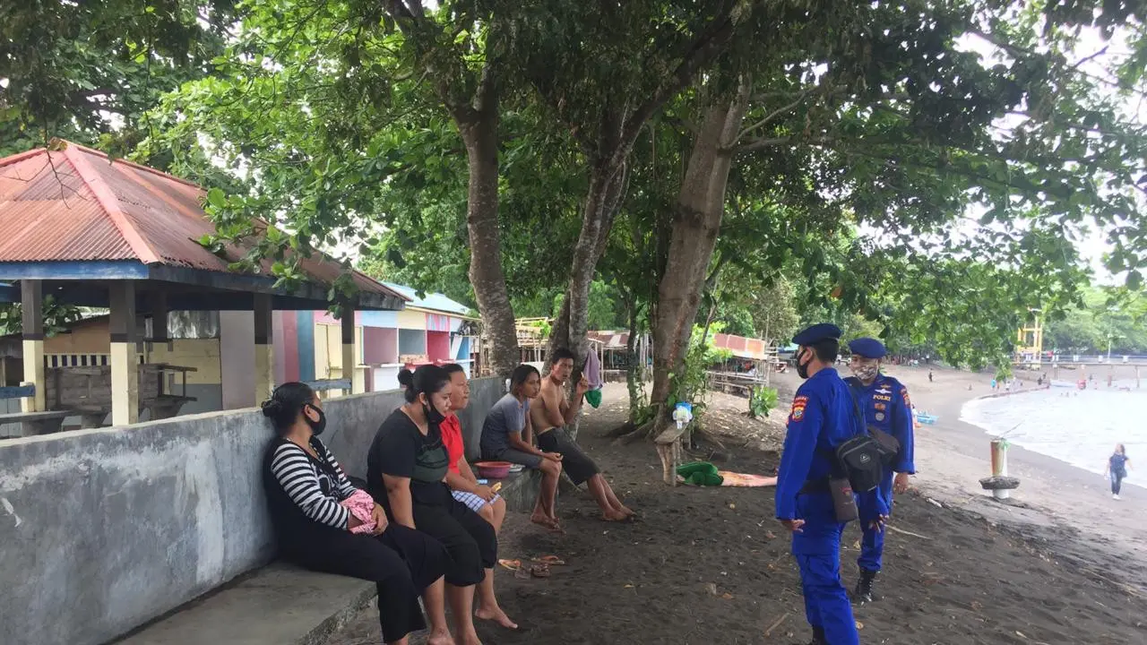 Personel Polairud Polda Sulut juga diarahkan untuk melakukan pencegahan penyebaran Covid-19.