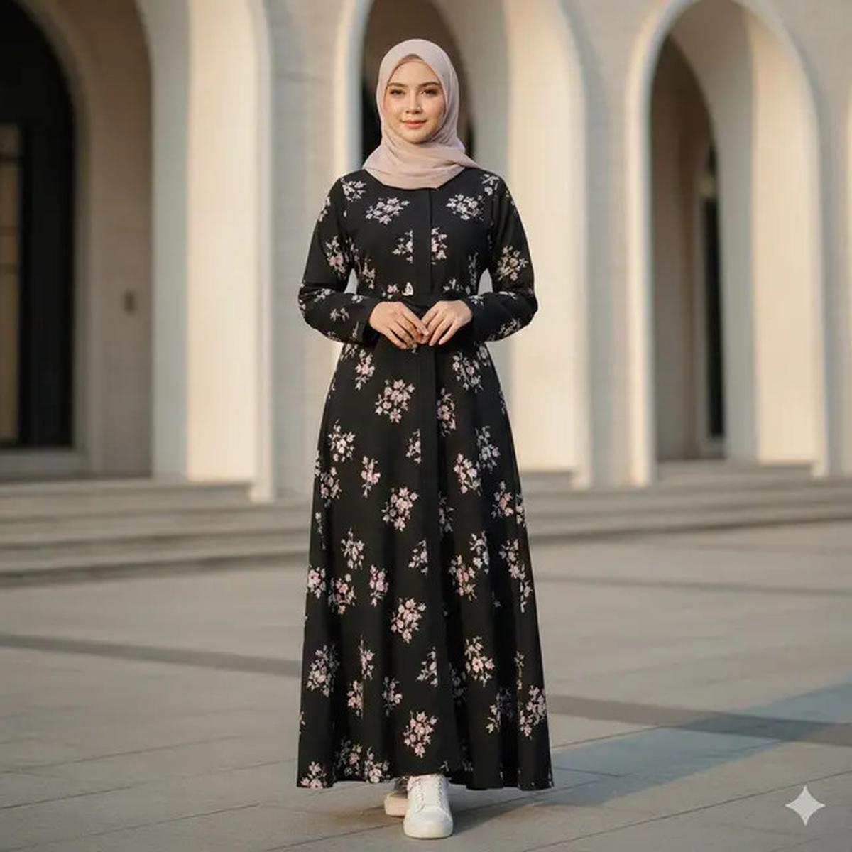 8 Model Gamis Abaya Hitam Terbaru, Fashion Simple yang Tampak Elegan