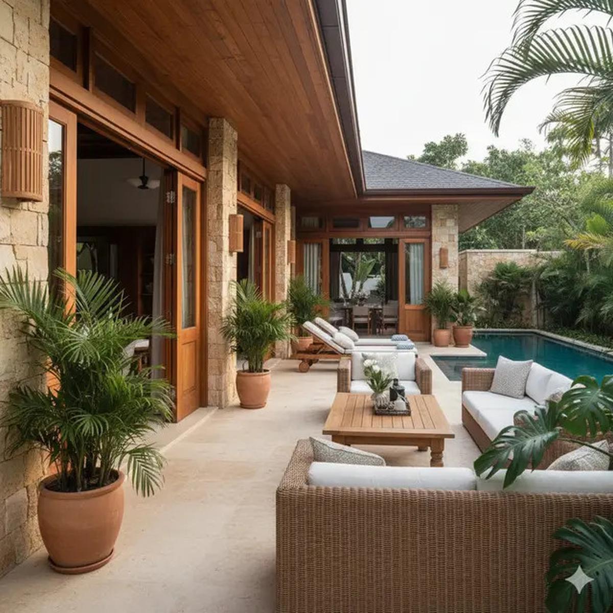 9 Model Rumah 1 Lantai dengan Teras Luas Bergaya Resort, Konsep Elegan yang Bikin Betah