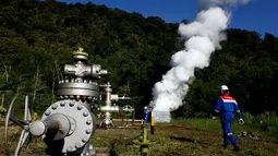 PLTP Karaha dijadwalkan bisa mensuplai listrik ke Perusahaan Listrik Negara (PLN) pada akhir 2016 mendatang, (19/4/2014). (REUTERS/Beawiharta)