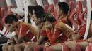 Pemain Persija Jakarta tampak kecewa usai disingkirkan Home United pada laga Piala AFC di SUGBK, Jakarta, Selasa (15/5/2018). Persija takluk 1-3 dari Home United. (Bola.com/M Iqbal Ichsan)