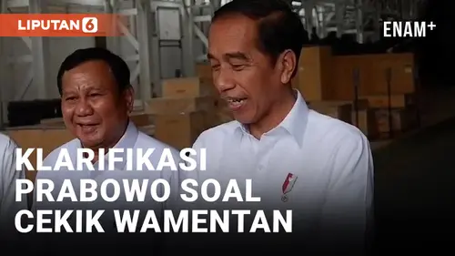 VIDEO: Sambil Tersenyum, Prabowo Klarifikasi Soal Isu Mencekik Wamentan