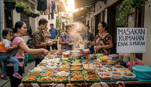 Ide Jualan ‘Receh’ tapi Banyak Dicari dan Cepat Laris di Dalam Gang dengan Produk Masakan Rumahan/ Ilustrasi AI