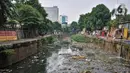 Deretan kandang burung yang didirikan warga di bantaran Kali Ciliwung, Jakarta, Kamis (25/5/2023). (merdeka.com/Iqbal S. Nugroho)