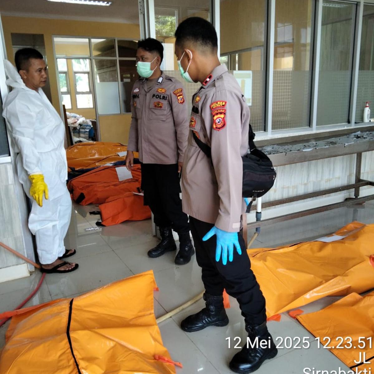 Kantong jenazah korban ledakan di Garut
