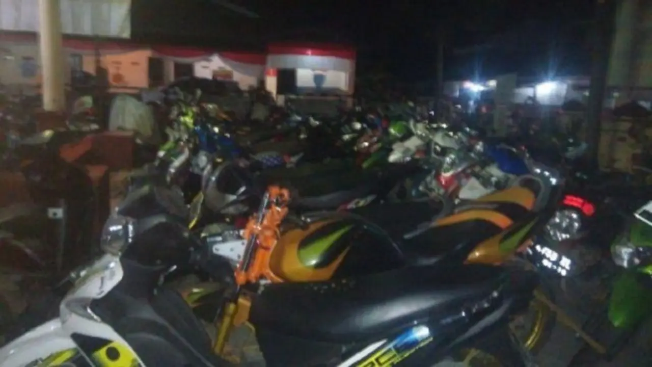 Cegah Balapan Liar, Polisi Amankan 64 Sepeda Motor di Makassar