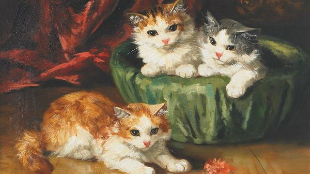 Ilustrasi kucing (Alfred Brunel de Neuville)
