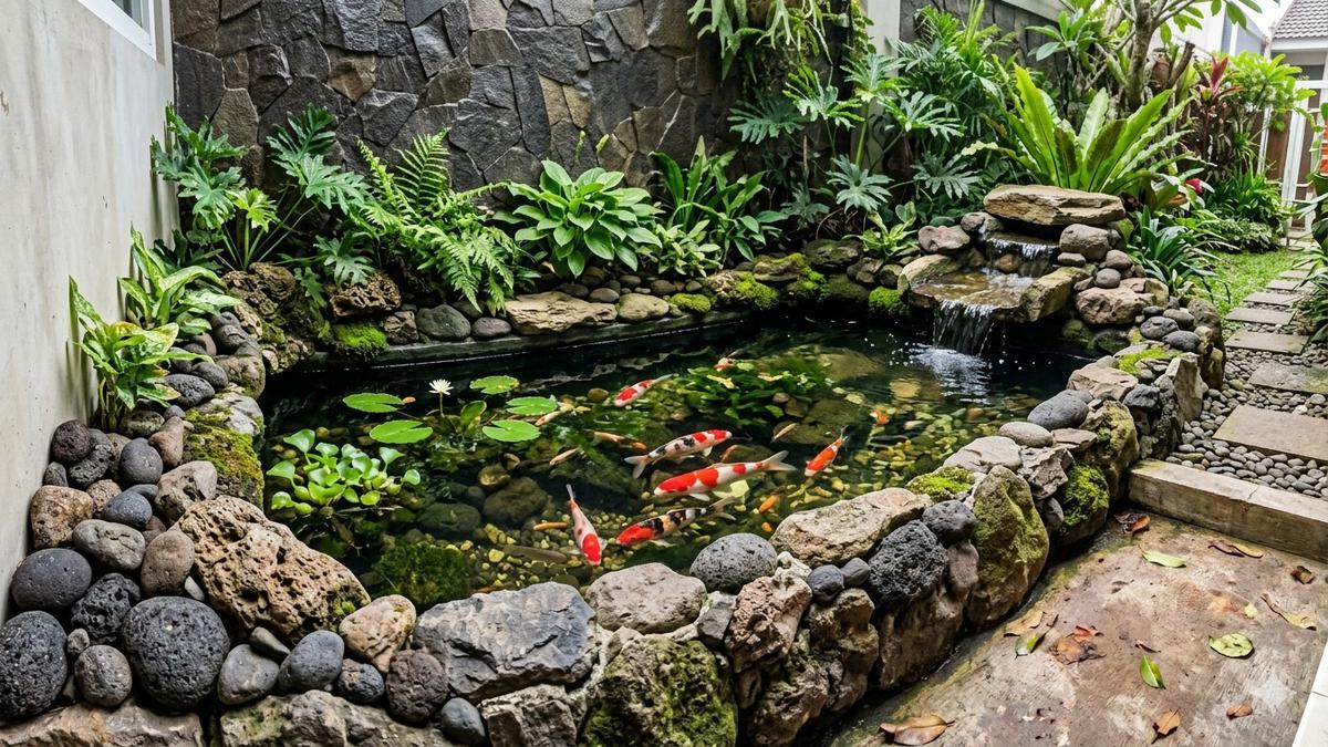 7 Model Kolam Ikan Minimalis Depan Rumah Lahan Sempit yang Bikin Tampilan Makin Estetik