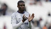 Penyerang Tottenham Hotspur asal Ghana #20, Mohammed Kudus, melakukan pemanasan untuk pertandingan&nbsp;Premier League antara West Ham United dan Tottenham Hotspur di Stadion London, London, pada 13 September 2025. (Ian Kington/AFP)