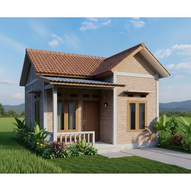 Desain Rumah 1 Lantai Biaya 50 Juta di Desa 2 Kamar