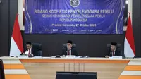 DKPP menggelar sidang kode etik penyelenggara pemilu, terlapor Erman Katili (Arfandi Ibrahim/Liputan6.com)