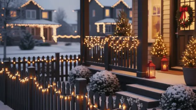 Ilustrasi Dekorasi Natal di Outdoor (Foto: Gemini AI)