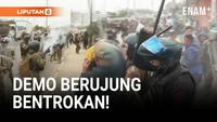 Protes Pekerja Peru Berujung Bentrok dengan Polisi Anti Huru Hara