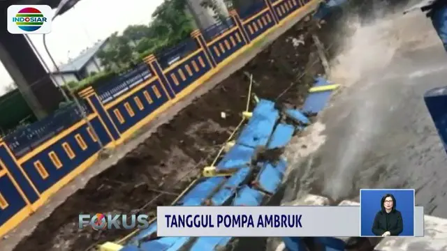 Rekaman Detik-Detik Tanggul Pompa di Cilincing Ambruk Usai Diguyur Hujan