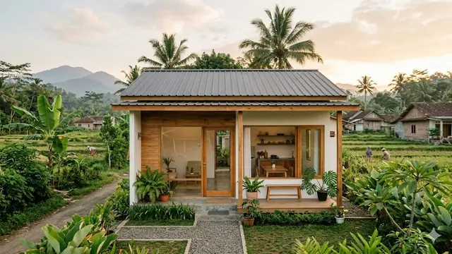 Contoh Rumah Desa Konsep Japandi Sederhana