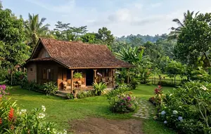 10 Model Rumah Kampung dengan Halaman Luas dan Banyak Tanaman yang Sejuk dan Asri