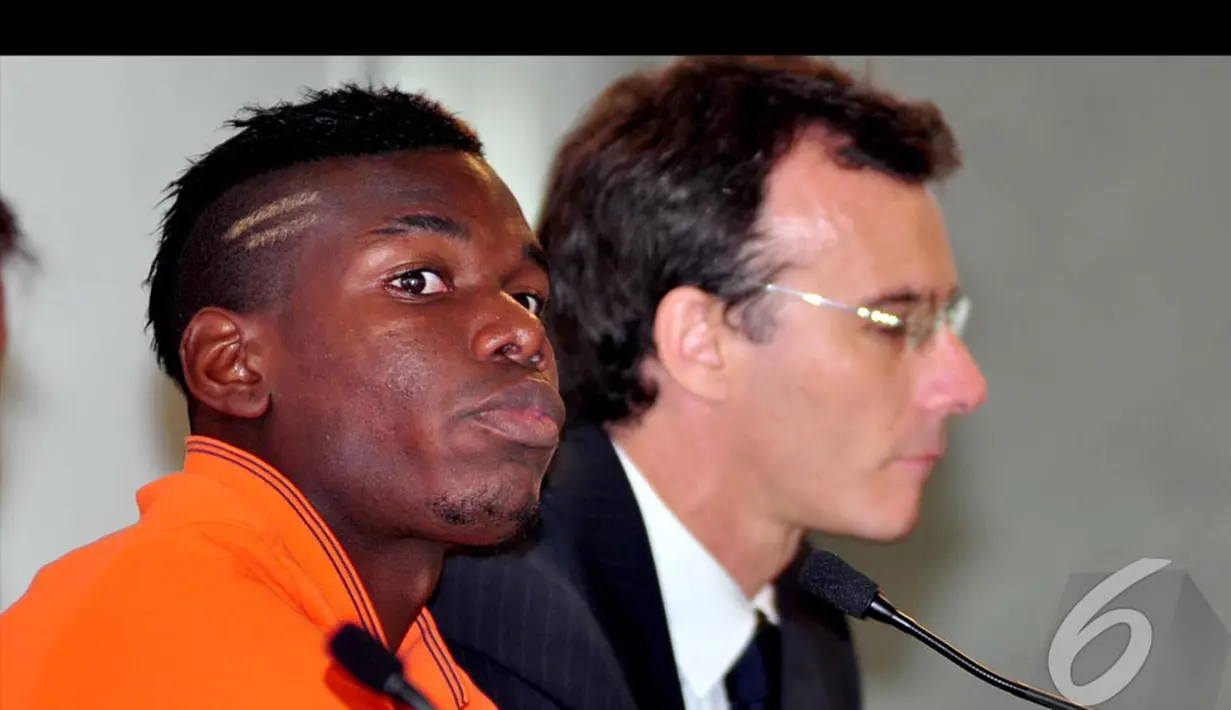 Gelandang Juventus, Paul Pogba, saat jumpa pers di hotel Four Seasons, Selasa (5/8/2014) (Liputan6.com/Johan Tallo)