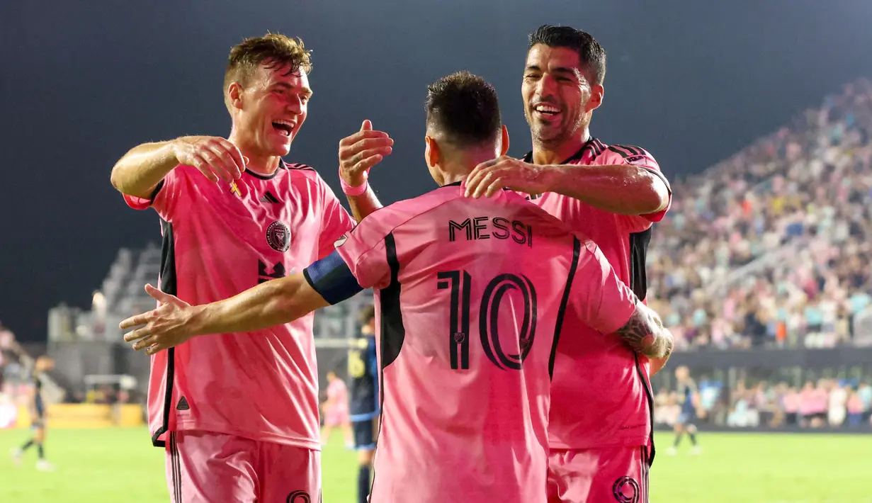 Melawan Philadelphia Union, Inter Miami tampil lebih dominan dengan catatan penguasaan bola 63 persen. (Chris ARJOON/AFP)