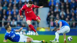 Bermain di stadion Goodison Park, Liverpool harus menelan pil pahit kekalahan 0-2 dari Everton. (AP Photo/Jon Super)