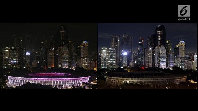 Ketika Lampu Stadion Utama GBK Padam pada Peringatan Earth Hour