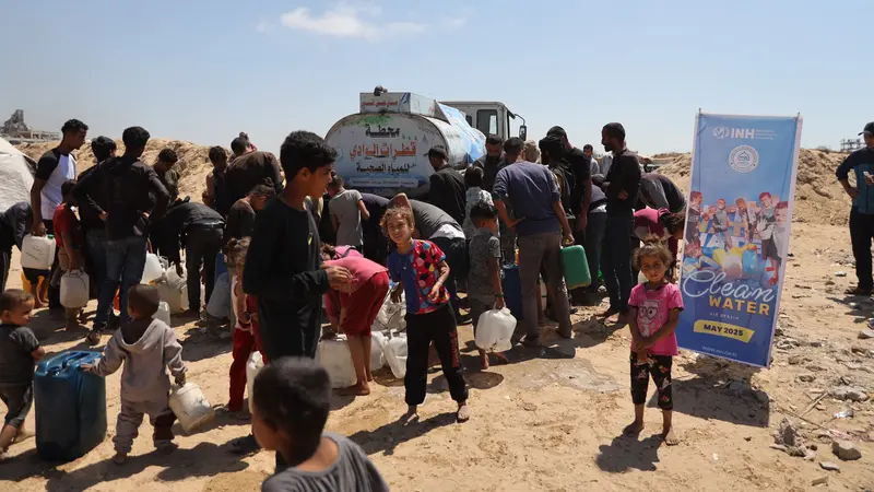 INH Salurkan Bantuan Air Bersih dan Paket Sembako untuk Ribuan Warga Gaza