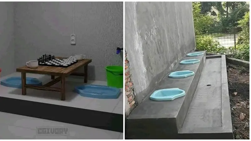 6 Potret WC Jongkok Tanpa Sekat Ini Nyeleneh, Bikin Geleng Kepala