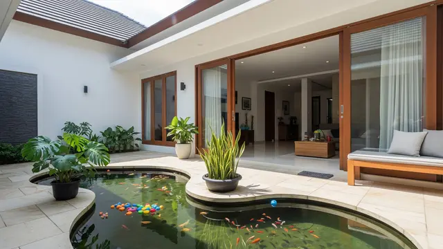 Desain Kolam Ikan Ramah Anak di Rumah Minimalis