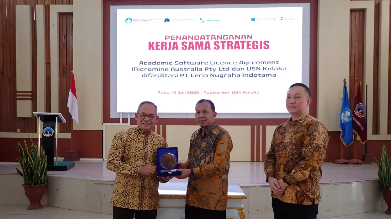 PT Ceria Nugraha Indotama memperkuat pendidikan pertambangan melalui hibah lisensi Micromine bagi USN Kolaka.