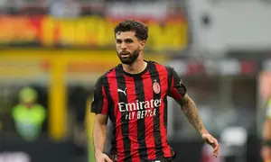Pemain AC Milan Christian Pulisic pada laga Serie A/Liga Italia antara AC Milan vs Udinese di Milan, Italia, Sabtu, 11 April 2026. (AP Photo/Antonio Calanni)
