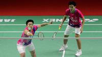 Di babak semifinal, Apriyani Rahayu/Siti Fadia Silva Ramadhanti akan menantang ganda putri Malaysia sebagai unggulan ke-6, Pearly Tan/Thinaah Muralitharan. (Bola.com/Ikhwan Yanuar)