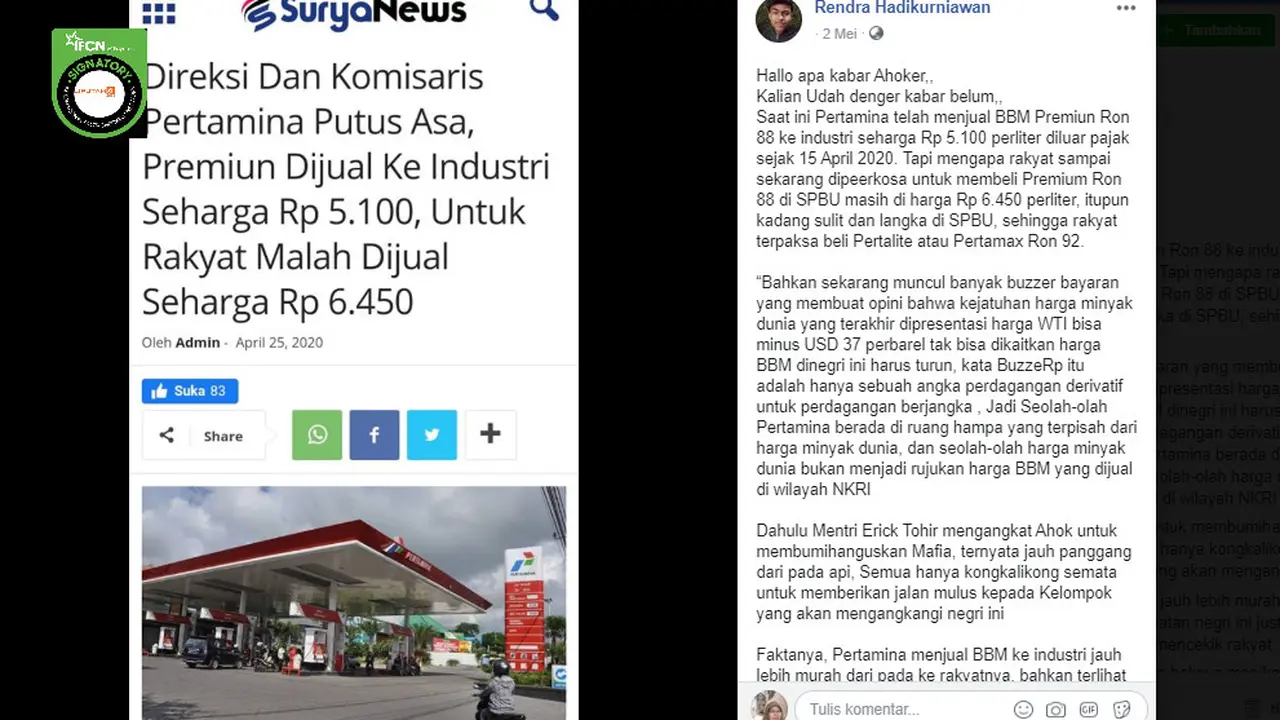 Klaim Pertamina Jual Premium ke Industri Lebih Murah Dibandingkan ke Masyarakat