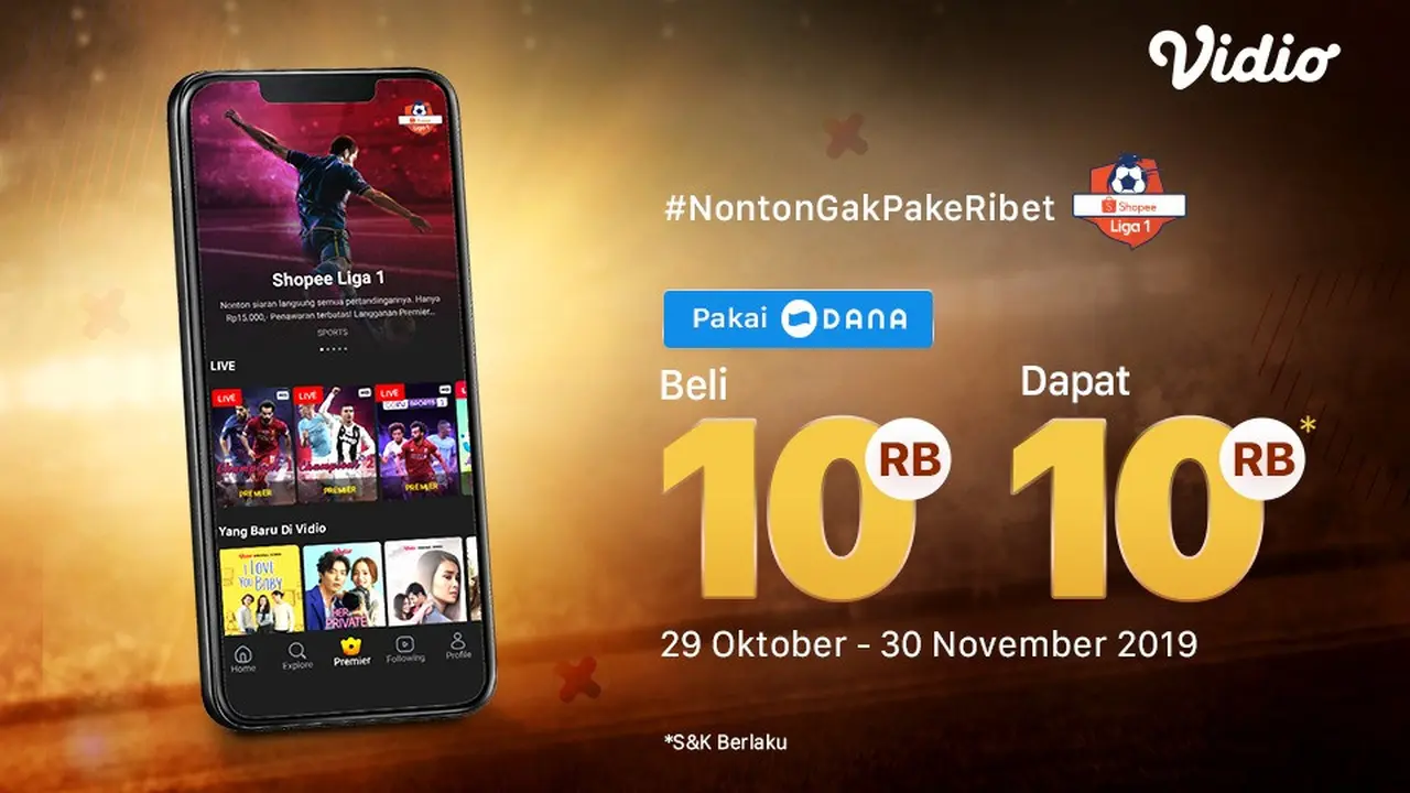 Langganan Vidio Premier Jadi Makin Mudah Karena Bisa Bayar Lewat DANA, Bonus Penawaran Menarik! sumberfoto: Vidio