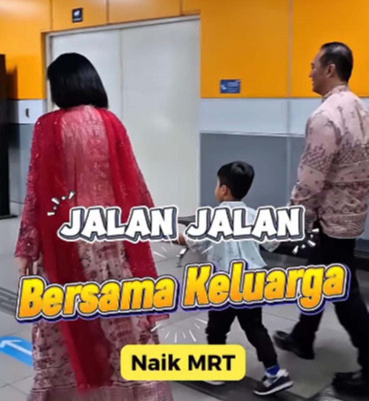 Mantan Panglima TNI Ajak Jalan-Jalan Cucu Naik MRT