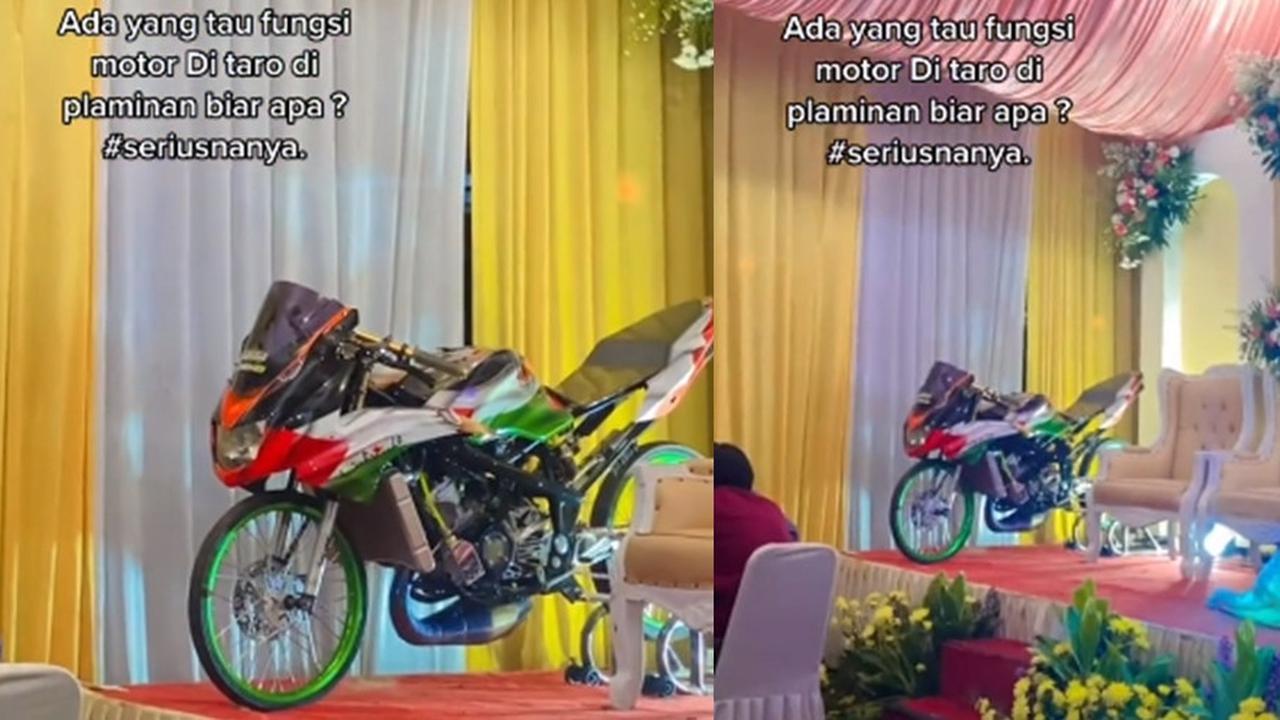 Motor di pelaminan (TikTok/@chepysyahrizal)