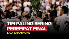 Berita Motion grafis deretan klub Eropa yang paling sering lolos ke perempat final Liga Champions. Bayern Munchen teratas, Real Madrid tetap rajanya juara.