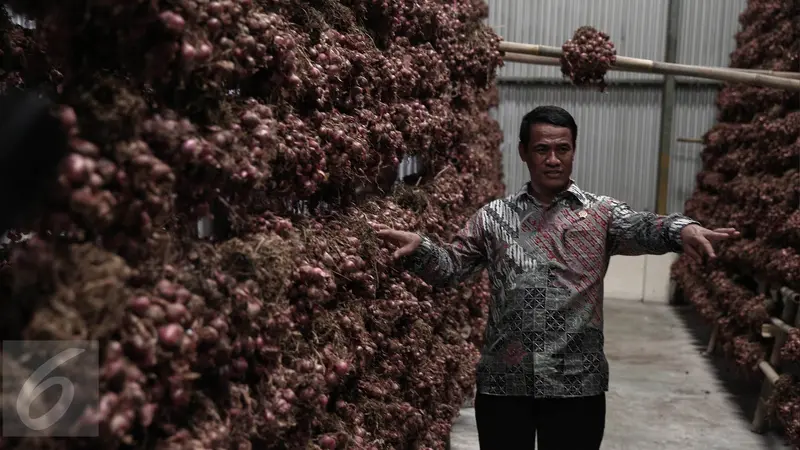 20160516-Cek Pasokan Bawang Merah, Menteri Pertanian Tinjau di Gudang Bulog-Jakarta