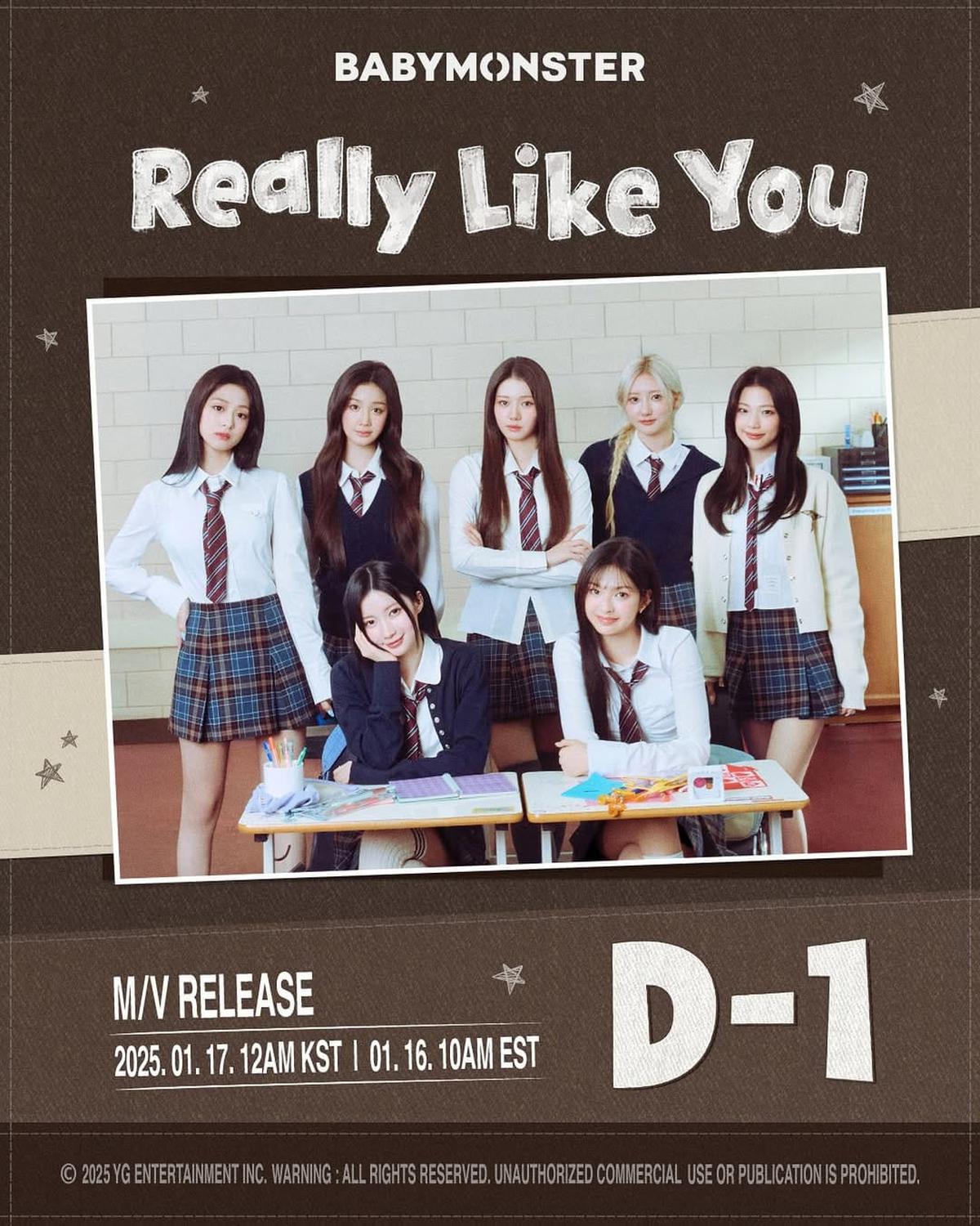 BABYMONSTER Rilis MV 'Really Like You' dengan Konsep ala Sekolah, Beri Kejutan di Akhir Video untuk Penggemar