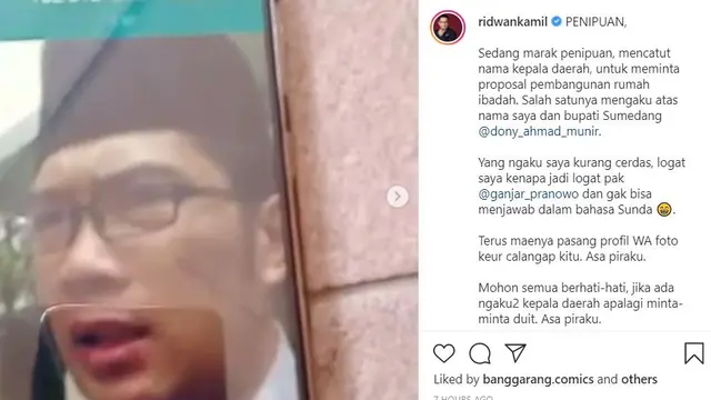 Unggahan Ridwan Kamil. (Instagram/ ridwankamil)
