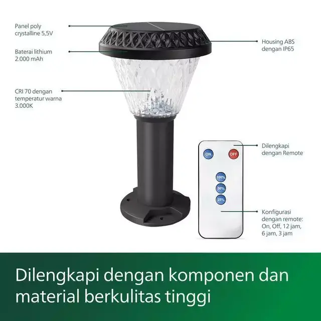 Philips SmartBright Solar Bollards Round Small