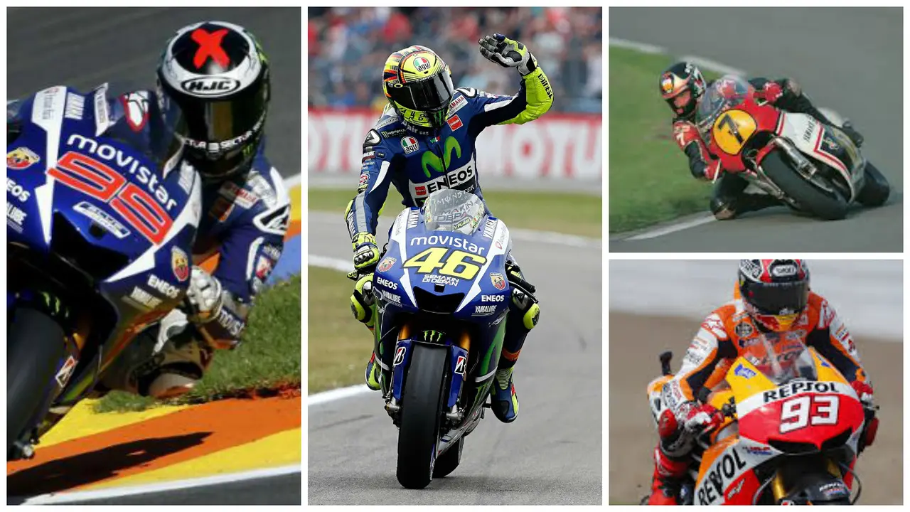 Jorge Lorenzo, Valentino Rossi, Barry Sheene, Marc Marquez